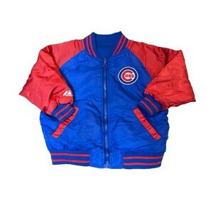 Majestic Chicago Cubs reversible kids size 3T Blue and Red lined patch Jacket